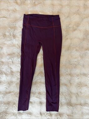 lululemon athletica Purple Leggings with Orange Stitching